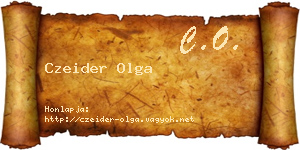 Czeider Olga névjegykártya